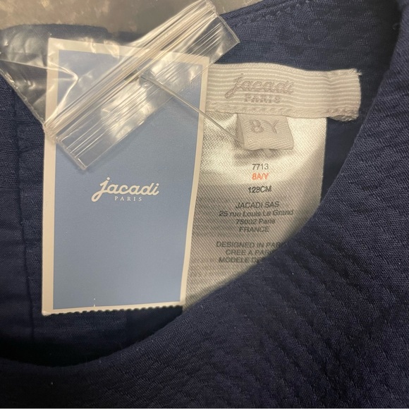 NWT Jacadi Paris Classic & Elegant Pleated Drop Waist Dress Navy Blue - Picture 13 of 14